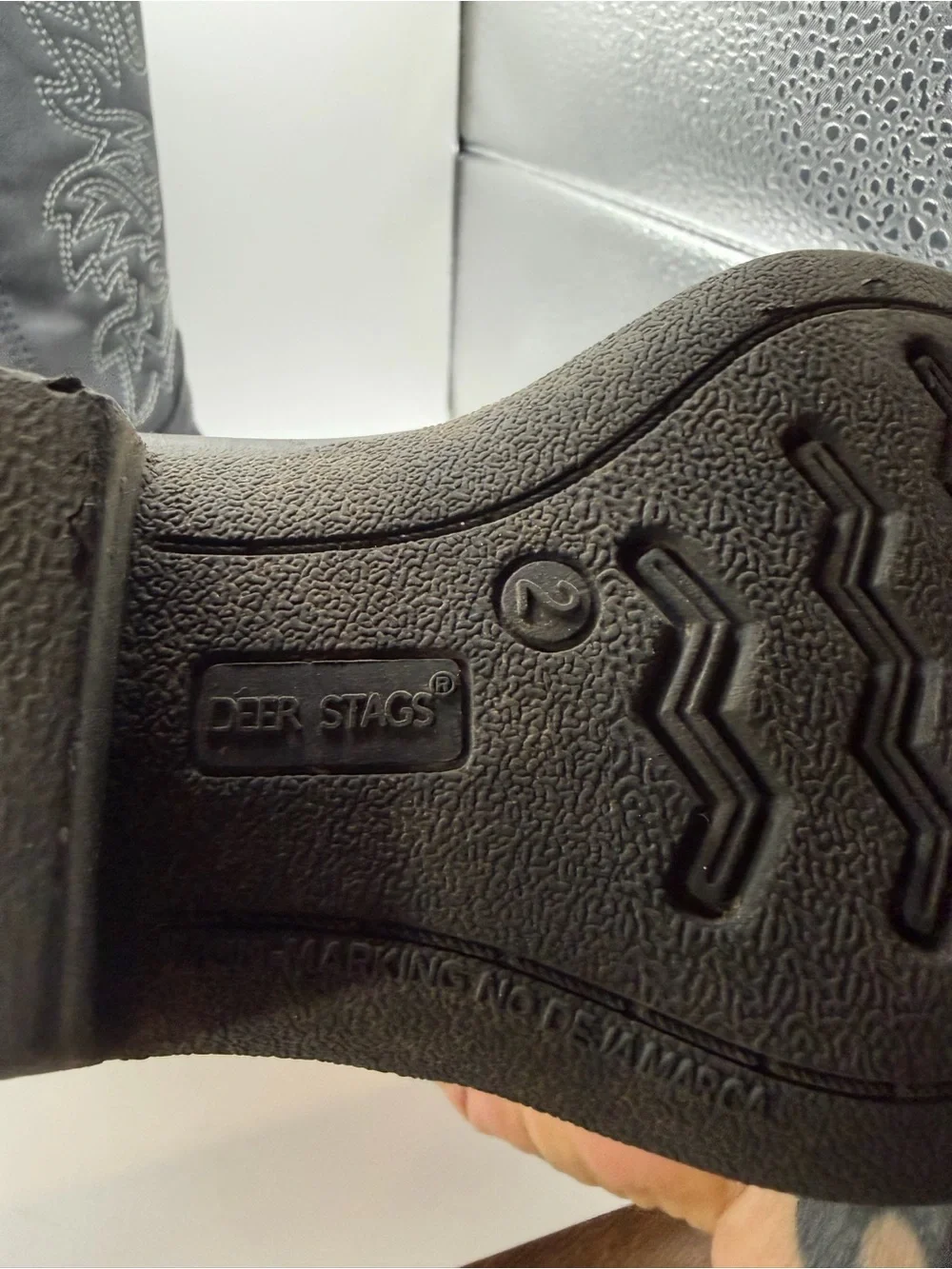 Black Western Cowboy Boots with Embroidered Detail size 2 youth